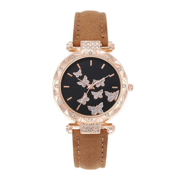 Wholesale Women's Alloy Case Imitation Leather Strap Round Dial Leisure Watch