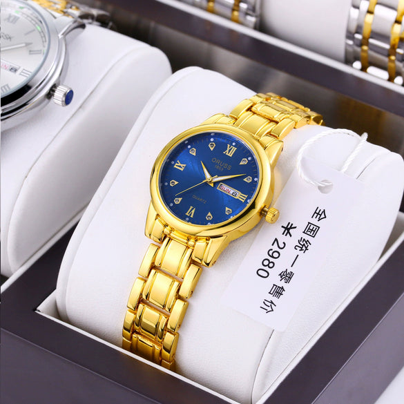Wholesale Women's Alloy Case Mineral Reinforced Glass Mirror Business Style Digital Watches