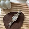 Wholesale Women's Alloy Case Quartz Watch With Rhinestone Oval Dial And Refined Steel Belt Business Style