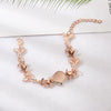 Wholesale Women's Alloy Cat's Eye Leaf Electroplated Bracelet