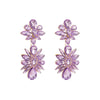 Wholesale Women's Alloy Colored Diamond Flower Earrings