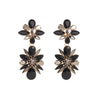 Wholesale Women's Alloy Colored Diamond Flower Earrings