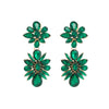 Wholesale Women's Alloy Colored Diamond Flower Earrings