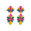 Wholesale Women's Alloy Colored Diamond Flower Earrings