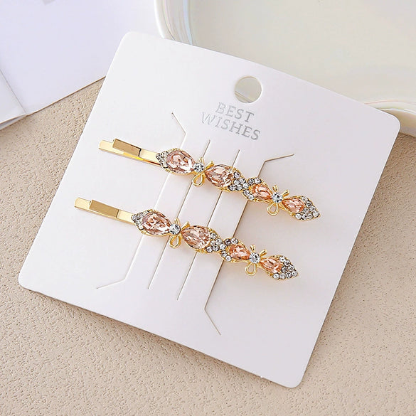 Wholesale Women's Alloy Colorful Crystal Bow Flower And Butterfly Rhinestone Side Hair Clip With Electroplating Cartoon Style