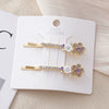 Wholesale Women's Alloy Colorful Crystal Bow Flower And Butterfly Rhinestone Side Hair Clip With Electroplating Cartoon Style