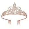 Wholesale Women's Alloy Crystal Crown Headband With Letters Electroplated Hair Accessories