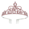 Wholesale Women's Alloy Crystal Crown Headband With Letters Electroplated Hair Accessories