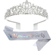 Wholesale Women's Alloy Crystal Crown Headdress Shoulder Strap Glitter Belt Set With Geometric Letter Text Pattern Electroplating For Mommy To Be