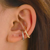 Wholesale Women's Alloy Cshaped Opening Irregular Lava Ear Clip With Electroplating And Geometric Design For Nonpierced Ears