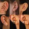 Wholesale Women's Alloy Cshaped Opening Irregular Lava Ear Clip With Electroplating And Geometric Design For Nonpierced Ears