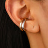 Wholesale Women's Alloy Cshaped Opening Irregular Lava Ear Clip With Electroplating And Geometric Design For Nonpierced Ears