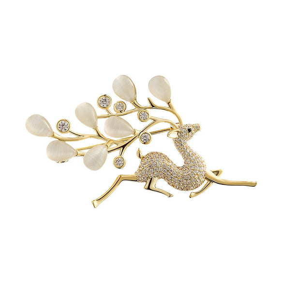 Wholesale Women's Alloy Deer Brooch With Electroplating Natural Style Animal Pattern For Sweater And Suit Fixing