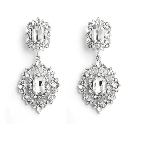 Wholesale Women's Alloy Diamond Drop Shape Creative Exaggerated Personality Earrings