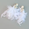 Wholesale Women's Alloy Diamond Geometric Flower Tassel Feather Earrings