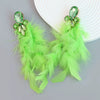 Wholesale Women's Alloy Diamond Geometric Flower Tassel Feather Earrings