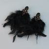 Wholesale Women's Alloy Diamond Geometric Flower Tassel Feather Earrings