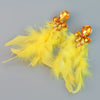 Wholesale Women's Alloy Diamond Geometric Flower Tassel Feather Earrings