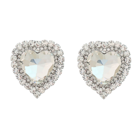 Wholesale Women's Alloy Diamond Heart Earrings