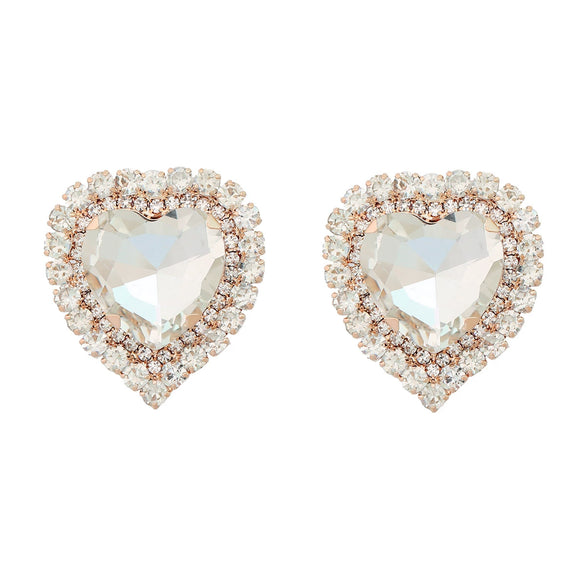 Wholesale Women's Alloy Diamond Heart Earrings
