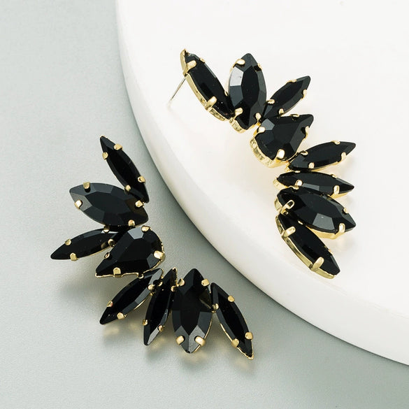 Wholesale Women's Alloy Diamond S925 Silver Needle Floral Rhinestone Earrings