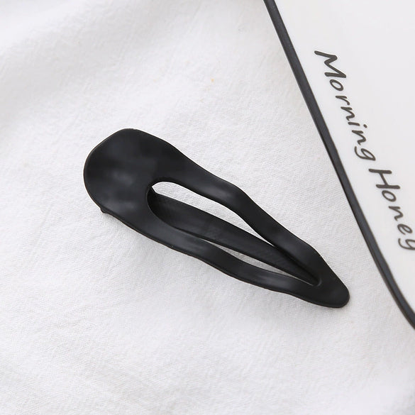 Wholesale Women's Alloy Duckbill Hairpin Simple Matte Gold Candy Color Baking Paint Headwear