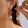 Wholesale Women's Alloy Electroplated Animal And Geometric Pattern Starfish And Fish Tail Earrings