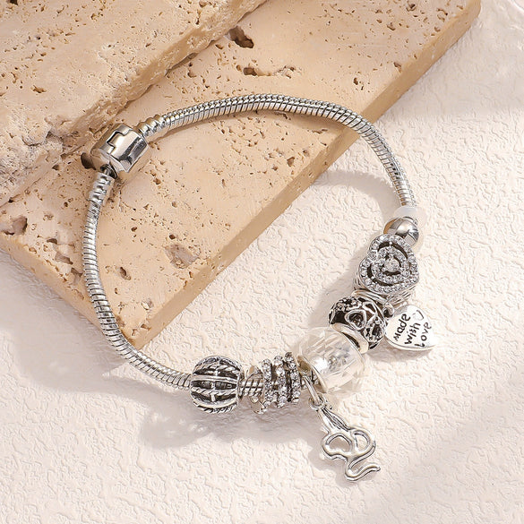 Wholesale Women's Alloy Electroplated Beaded Bracelet With Cobra Hollow Design