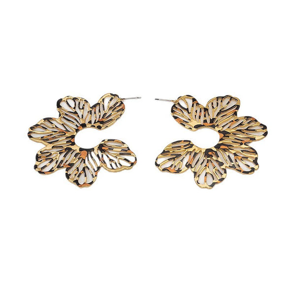 Wholesale Women's Alloy Electroplated Flower Earrings Jewelry Accessories