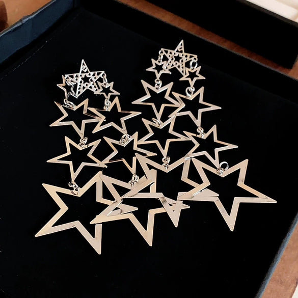 Wholesale Women's Alloy Electroplated Flower Pattern Light Luxury High Sense French Tassel Earrings