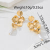 Wholesale Women's Alloy Electroplated Geometric And Flower Pattern Earrings Fashionable Exquisite Ear Accessories