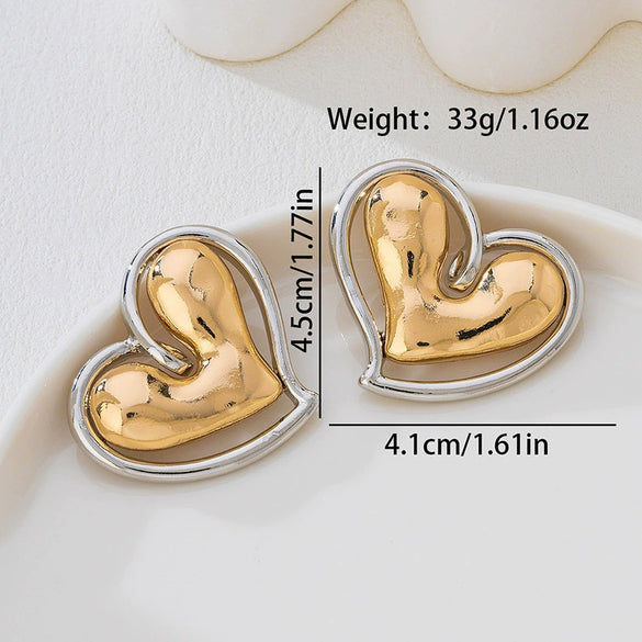 Wholesale Women's Alloy Electroplated Heartshaped And Flowershaped Earrings Accessories