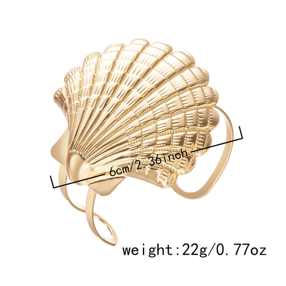 Wholesale Women's Alloy Electroplated Modern Minimalist Shell Open Exaggerated Bracelet