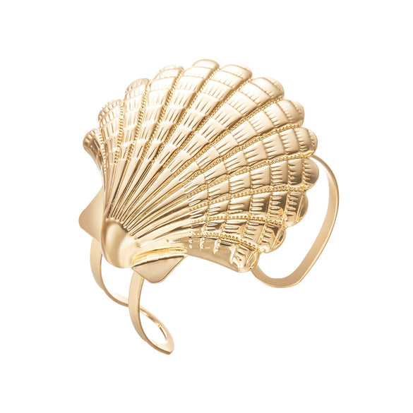 Wholesale Women's Alloy Electroplated Modern Minimalist Shell Open Exaggerated Bracelet