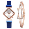 Wholesale Women's Alloy Fashion Watch Set With Round Dial And Textile Strap