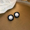 Wholesale Women's Alloy Flower Earrings With Diamond And Pearl Design Retro Fashion Temperament