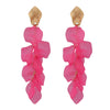 Wholesale Women's Alloy Flower Earrings With Electroplating And Multi Layer Resin Petal Design