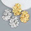 Wholesale Women's Alloy Flower Earrings With Electroplating Treatment