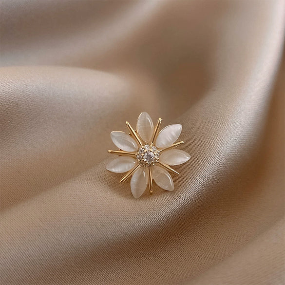 Wholesale Women's Alloy Flower Pattern Electroplated Antilight Artifact Brooch