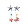 Wholesale Women's Alloy Geometric Animal Zodiac Dripping Oil Crab Sunflower Pendant Earrings