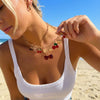 Wholesale Women's Alloy Geometric Cherry Heart Multipendant Necklace With Electroplating Y2k Style