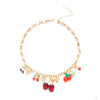 Wholesale Women's Alloy Geometric Cherry Heart Multipendant Necklace With Electroplating Y2k Style