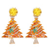 Wholesale Women's Alloy Geometric Christmas Tree Electroplated Earrings