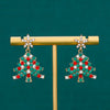 Wholesale Women's Alloy Geometric Christmas Tree Electroplated Earrings