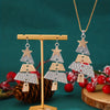 Wholesale Women's Alloy Geometric Christmas Tree Long Earrings With Electroplating Festival And Personality Style