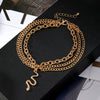 Wholesale Women's Alloy Geometric Cross Snake Pendant Three Layer Anklet Jewelry With Tassel Decoration