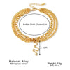 Wholesale Women's Alloy Geometric Cross Snake Pendant Three Layer Anklet Jewelry With Tassel Decoration