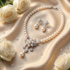 Wholesale Women's Alloy Geometric Crown Pattern Electroplated Jewelry Necklace And Earrings Set
