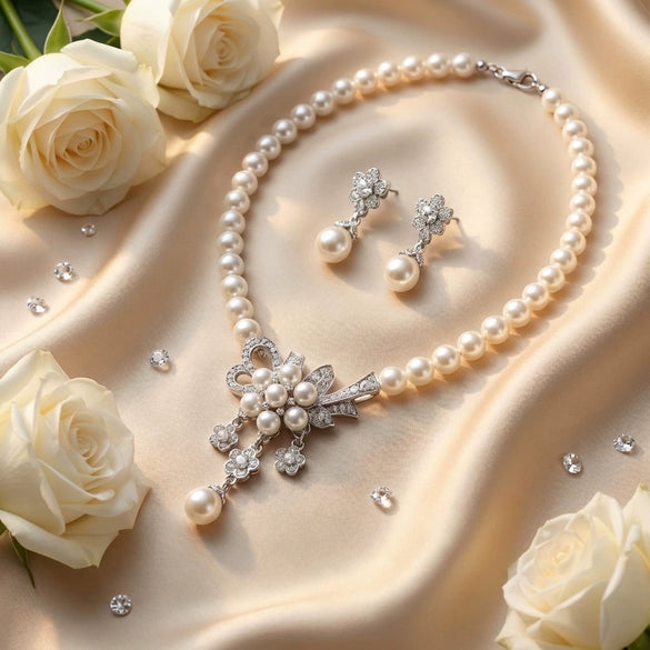 Wholesale Women's Alloy Geometric Crown Pattern Electroplated Jewelry Necklace And Earrings Set