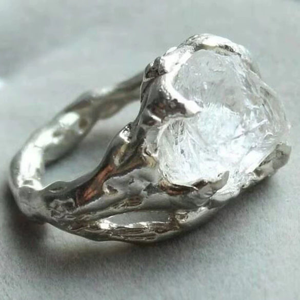 Wholesale Women's Alloy Geometric Crystal Ring With Diamond Design Exaggerated Hiphop Style Imitation Irregular Shape